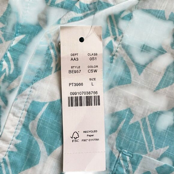 J Crew Shirt Mens L Blue Casual Button Down Short Sleeve Tropical Animal Print - Picture 7 of 10